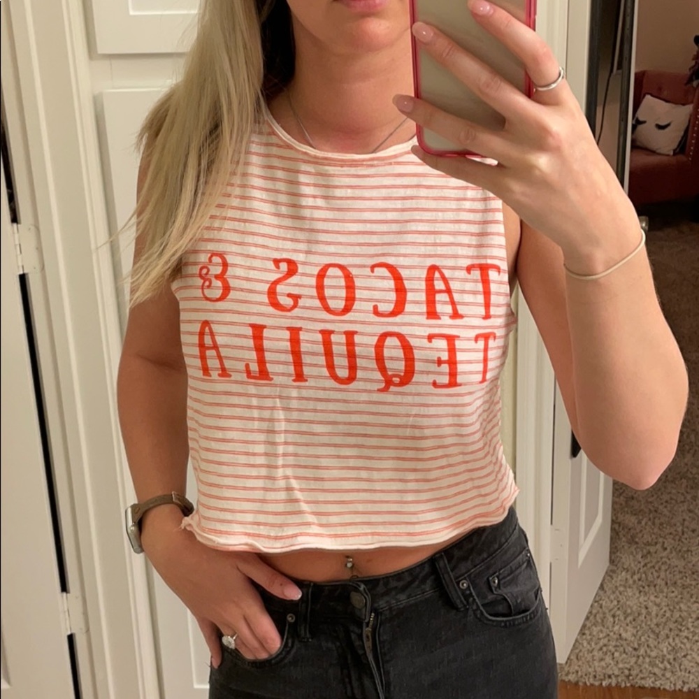 Tacos and tequila crop top